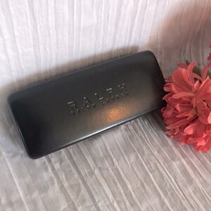 RALPH LAUREN black leather hardshell snap close eyeglasses sunglasses case